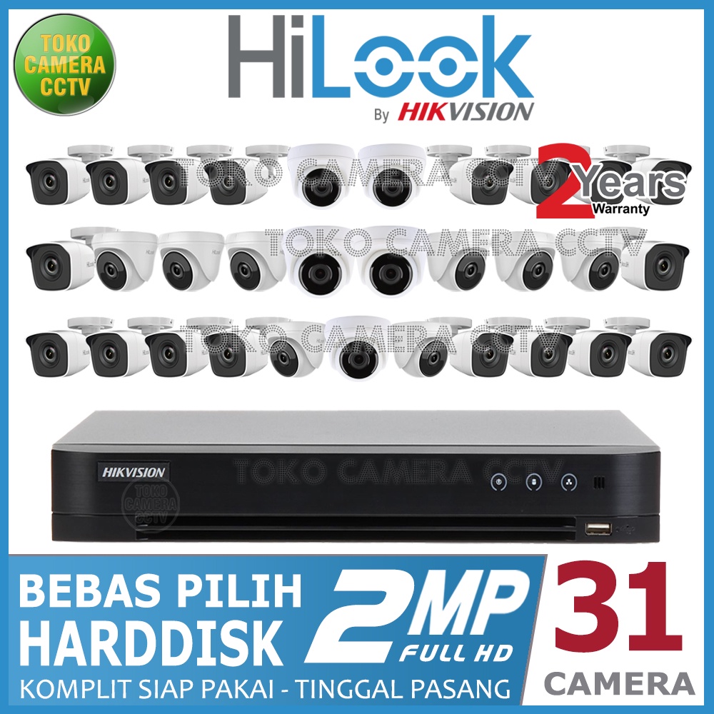 PAKET CCTV HILOOK 2MP 32 CHANNEL 31 KAMERA