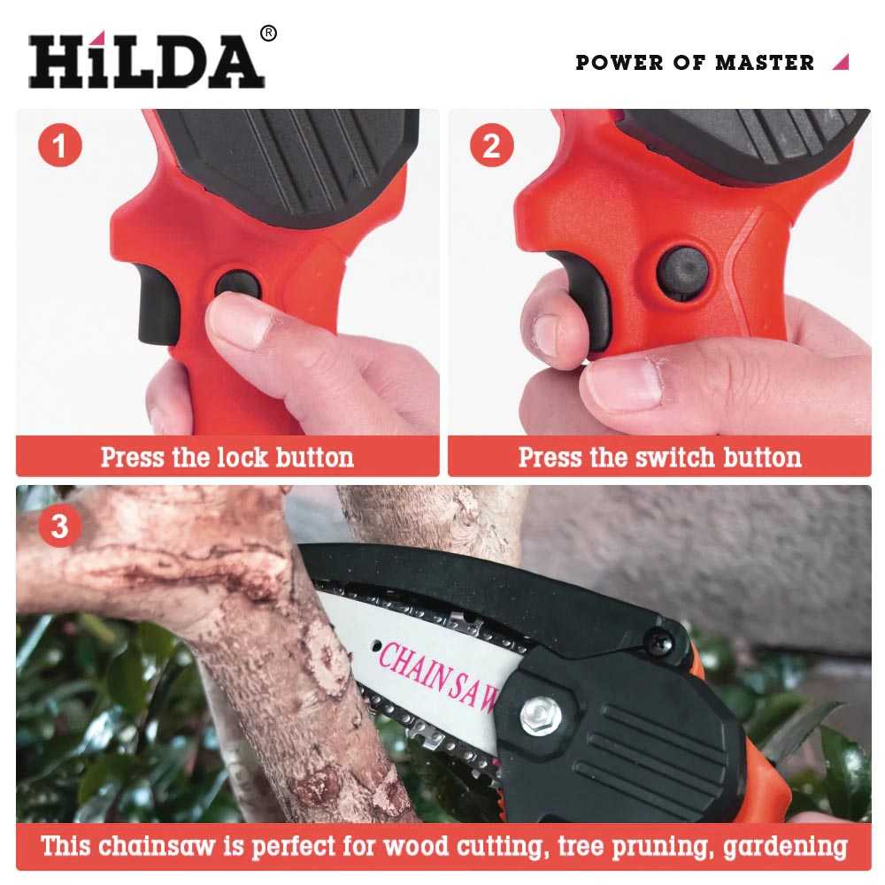 Hilda Gergaji Mesin Cordless Chainsaw 500W - HD20V