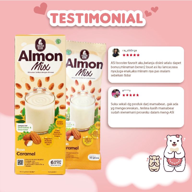 (MAMA BEAR) Almond mix Rasa Caramel /Pelancar ASI Mamabear/ Pelancar ASI / ASI Booster Terlaris / MamaBear