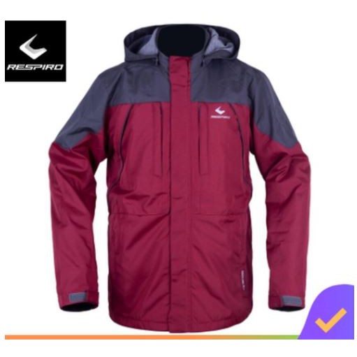 Respiro Greenland | Jaket Motor Parka Windproof Dengan Hoodie - Maroon