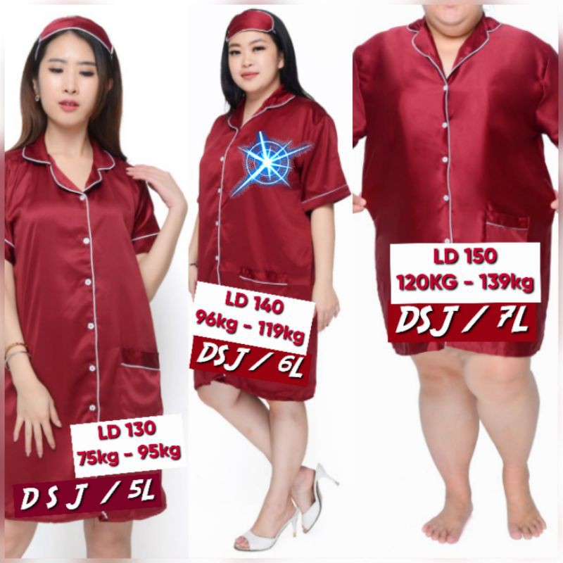 Daster satin jumbo LD 140 extra big size