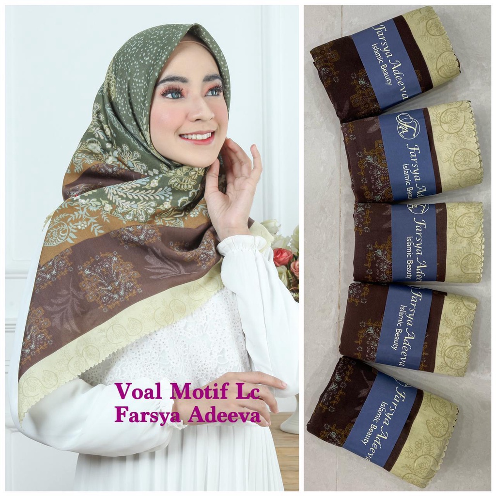 SEGI EMPAT MOTIF TERBARU HIJAB SEGI EMPAT MOTIF DEENAY  LASERCUT  TERMURAH DAN TERLARIS NAYLA HIJA'B-EDELWEIS BROWN