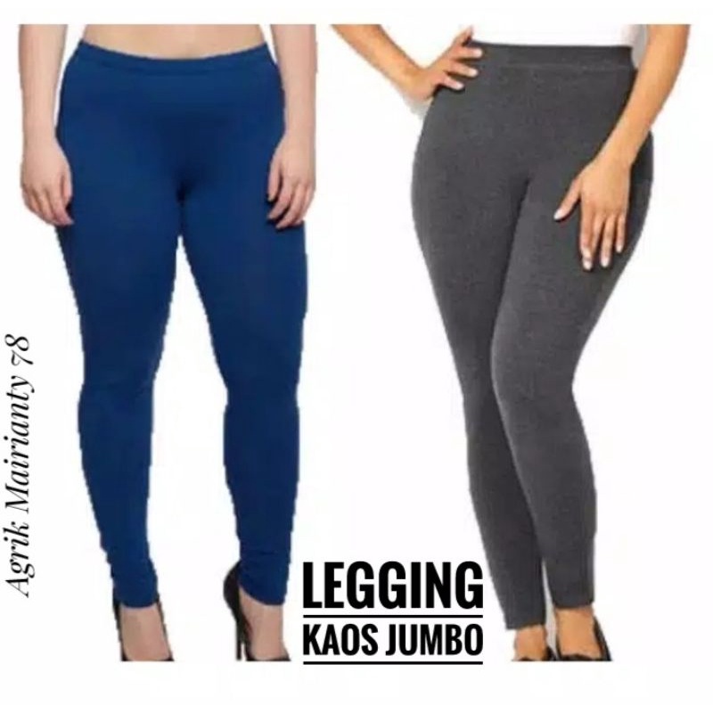CELANA LEGGING JUMBO PANJANG WANITA BAHAN KAOS RAYON - LEGGING KAOS TEBAL JUMBO