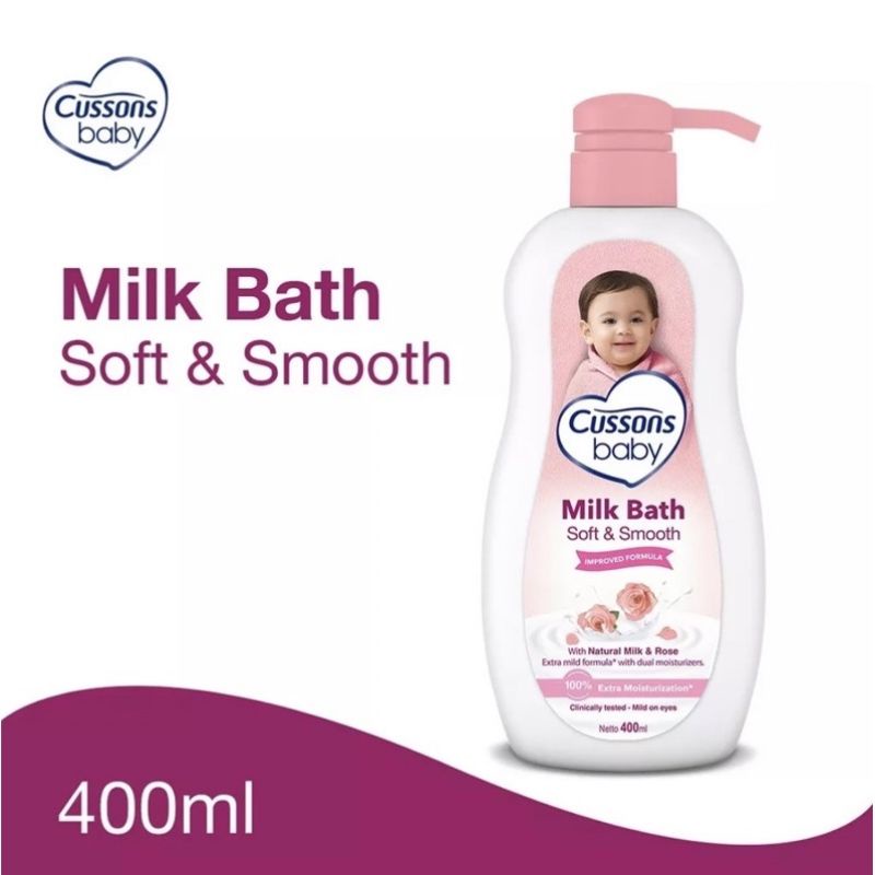CUSSONS BABY MILK BATH SOFT AND SMOOTH PUMP/SABUN MANDI BAYI/400 ML/SABUN MANDI MURAH