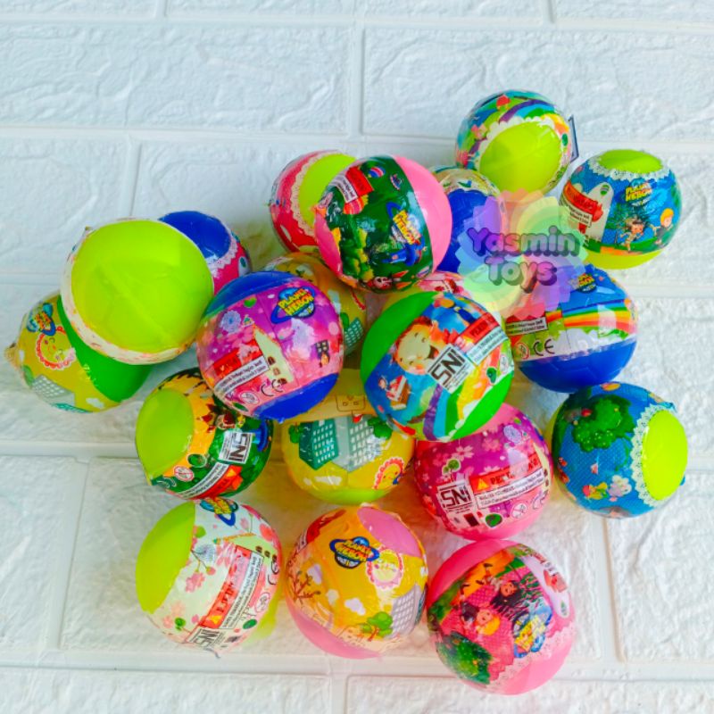 20pcs Mainan Anak bola kejutan /surprise bola heboh  berhadiah / Mainan edukasii/bola plastik kecil