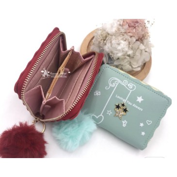 (COD) DOMPET KOIN PLUS GANTUNGAN POM2 DOMPET WANITA FASHION WALLET MALL SHOPPING