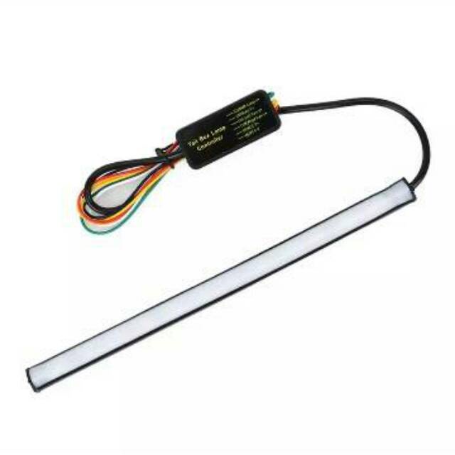 Lampu LED Strip plat nomor motor mobil RGB Sein Rem 23 cm variasi 12v pelat nomer variasi belakang motor