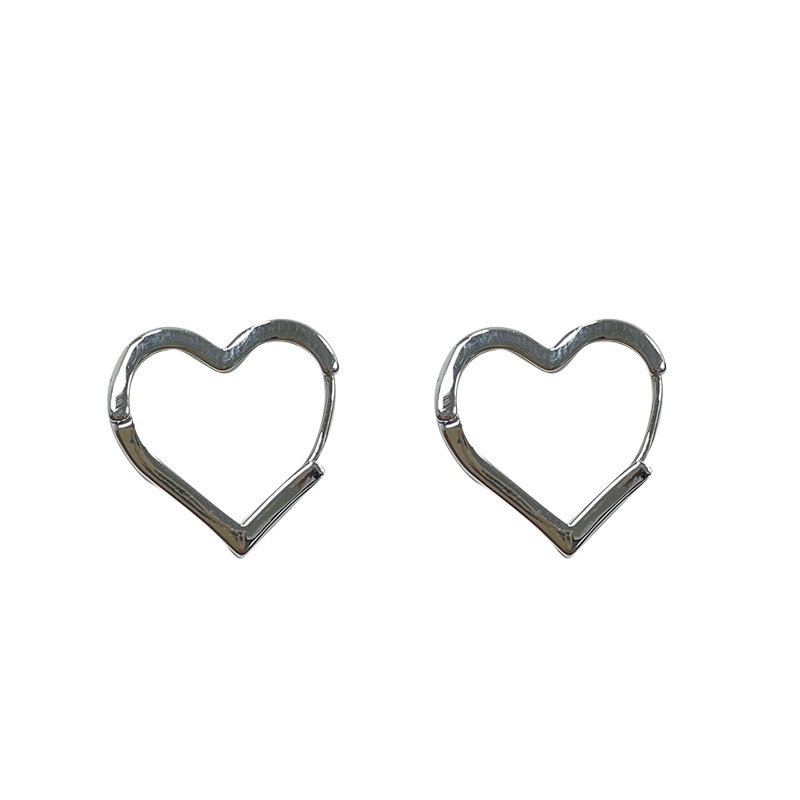 1 Pair Korea Simple Love Stud Earrings Hollow Earrings