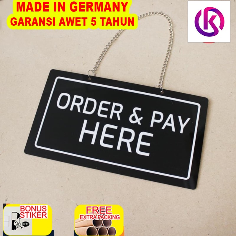 

Promo Sign Label Acrylic Order Pay Here Timbul | Sign Board Akrilik