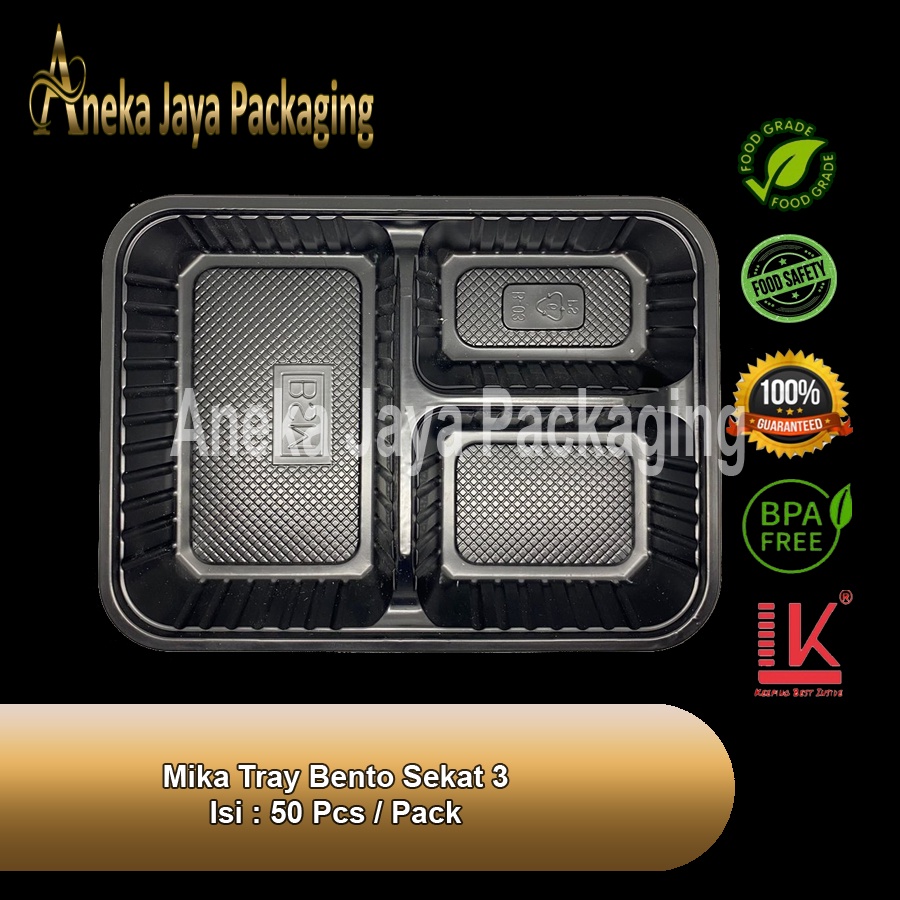 Mika Bento Sekat 3 / Tray Box Kotak Bento + Murah Set Medan LK grosir