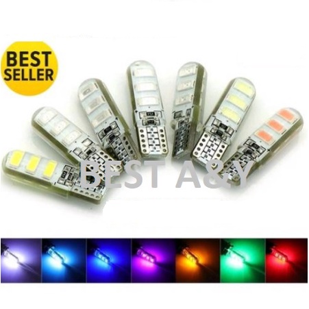 Lampu LED T10 Silicon 6 SMD Jelly Gel Senja Sein Sen Mobil Motor Tidak Kedip 12V DC