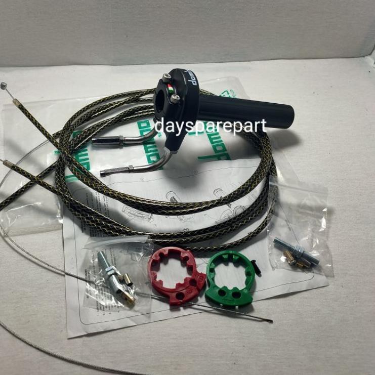 ➸ Gas Spontan DOMINO + L Gas Cnc + 2 Kabel Gas Serat Sonic Satria fu Vixion Vario Beat Scoopy Nmax D