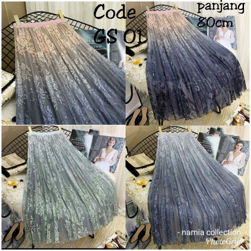 ROK TUTU BRUKAT GRADASI IMPORT VARIASI 3 WARNA