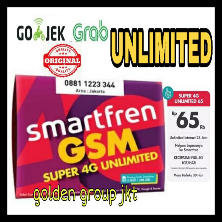 Kartu Smartfren Kuota Unlimited 24 Jam - Voucher Kode 349