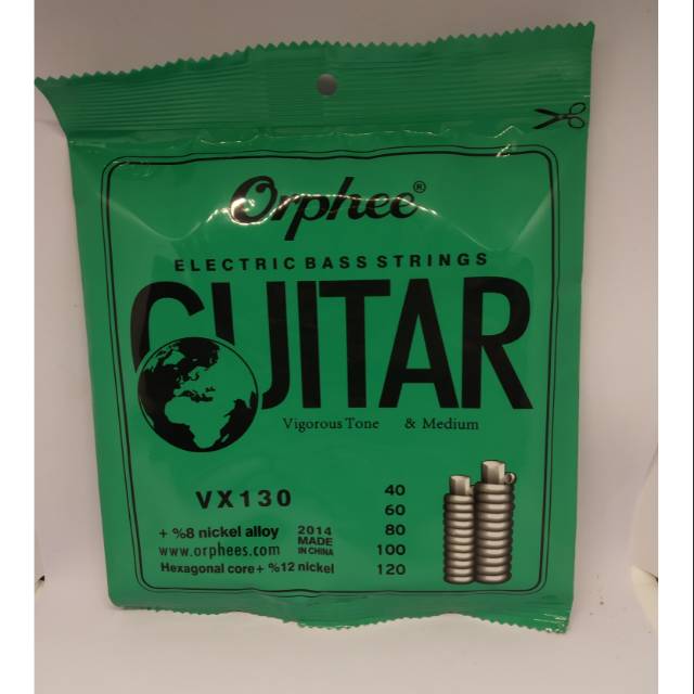 Senar gitar bass elektrik orphee 5 type vx 130