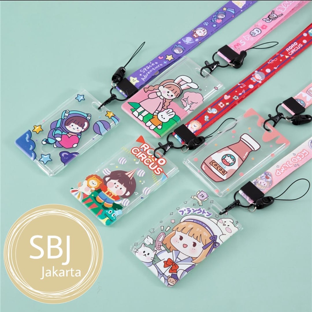 Tempat kartu / ID card holder / Name Tag holder dengan tali lanyard