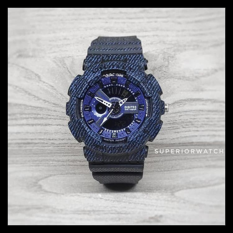 TERMURAH JAM TANGAN ANTI AIR ANAK & CEWEK SPORT DENIM DIGITEC DG 2115 Diskon