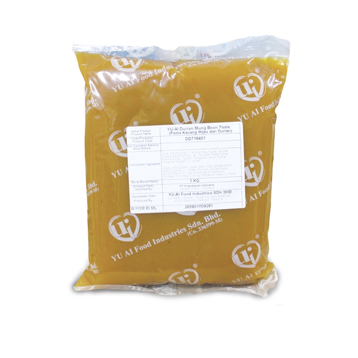 

ORIGINAL MURAH YU-AI Durian Mung Bean Paste 1 KG Pasta Kacang Hijau dan Durian
