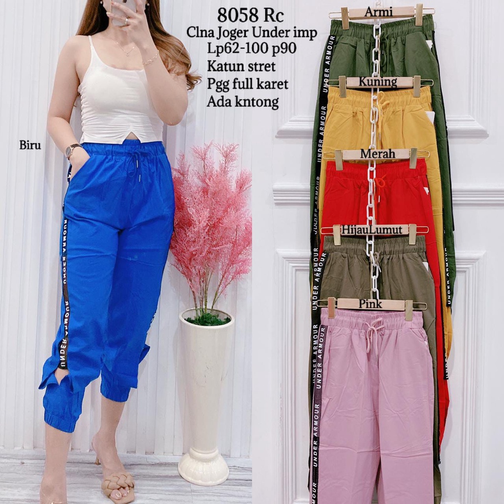 8058 CELANA JOGER UNDER LP 62-100CM KATUN STRETCH IMPORT PREMIUM QUALITY