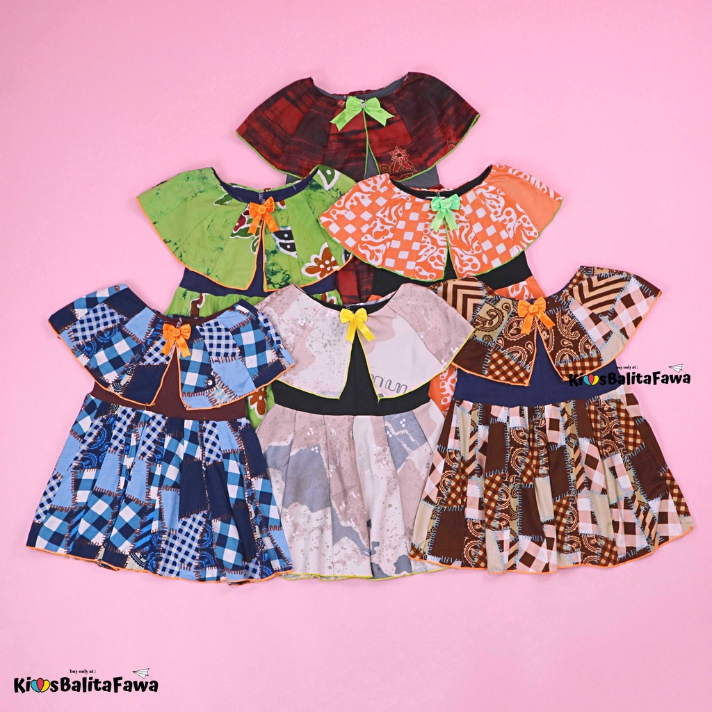 Dress Irene size 1-4 Tahun / Dres Batik Cape Baju Kensi Anak Perempuan Murah Cewek Katun Adem Gaun