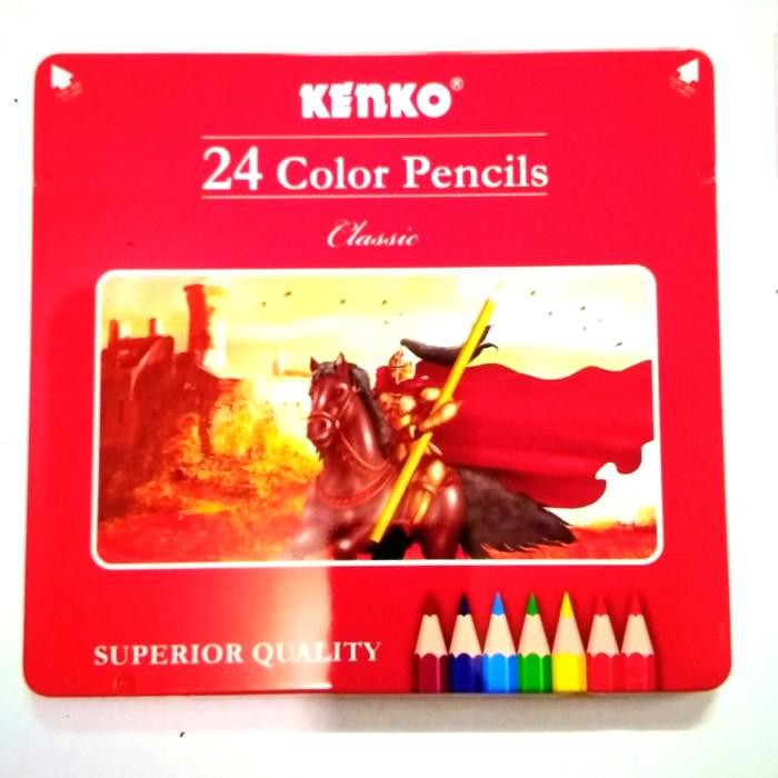 

Penc | Pencil Warna Kenko Long 24 Colour Classic Tin Case (Casing Besi/Kaleng