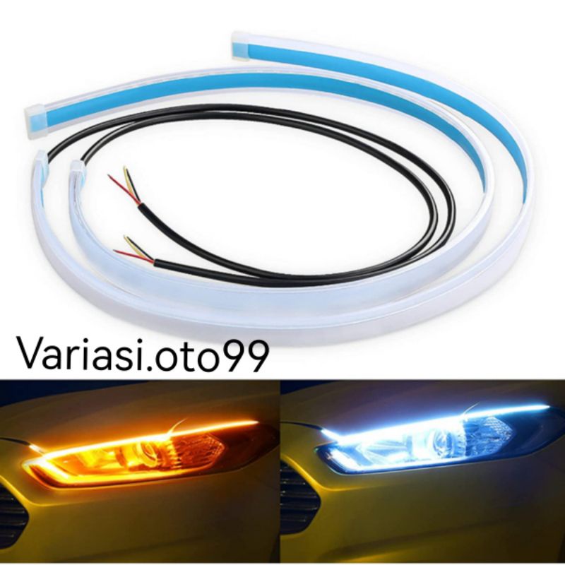 LAMPU ALIS LED SLIM DRL MOBIL FLEKSIBEL WATERPROOF 45CM DAN 60CM