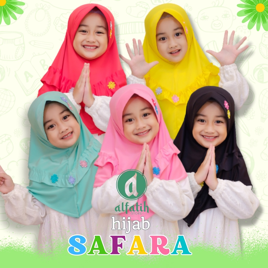 ALFATIH STORE /JILBAB ANAK SD SAFARA REMPEL/ HIJAB Anak Murah ianah