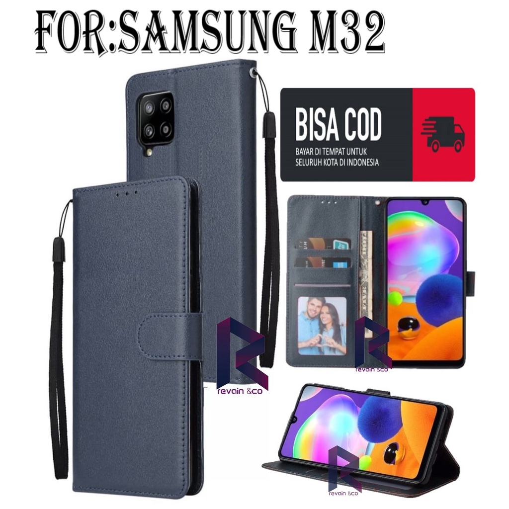 CASE SAMSUNG M32 FLIP WALLET LEATHER KULIT PREMIUM SARUNG BUKA TUTUP FLIP CASE SAMSUNG M32