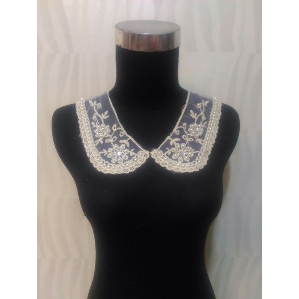 Renda payet mutiara kerah