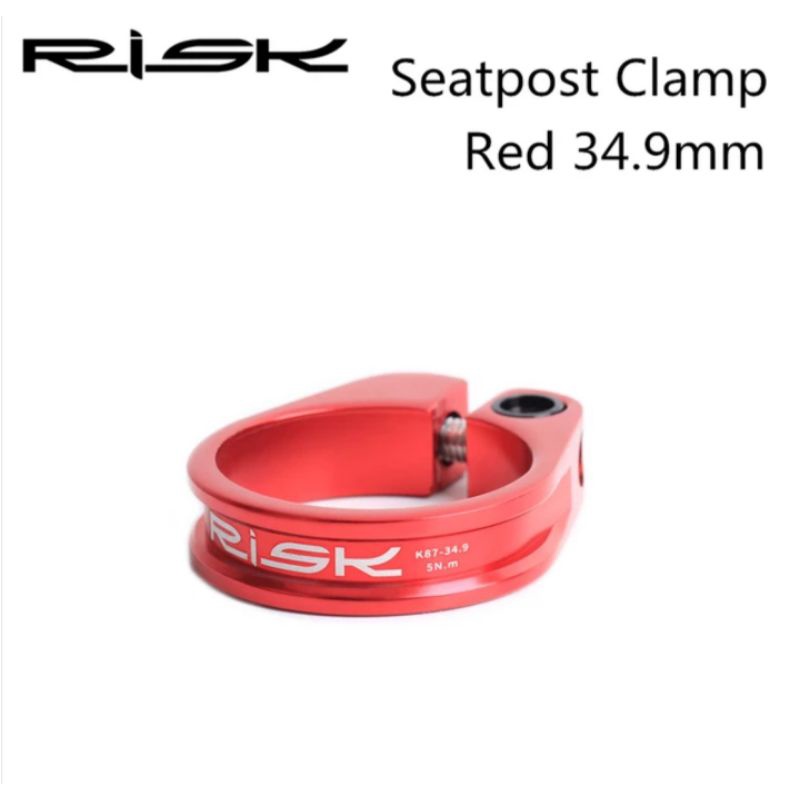 Risk Seatpost Seatclamp 34.9 MM Clamp For Seatpost 30.4mm 30.9mm 31.6mm Warna Merah