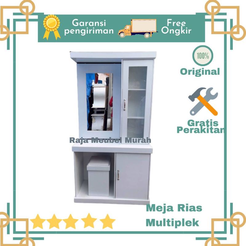 MEJA RIAS MULTIPLEK MURAH KACA SLIDING FULL PUTIH PEKALONGAN BATANG SLAWI TEGAL CIREBON INDRAMAYU KU