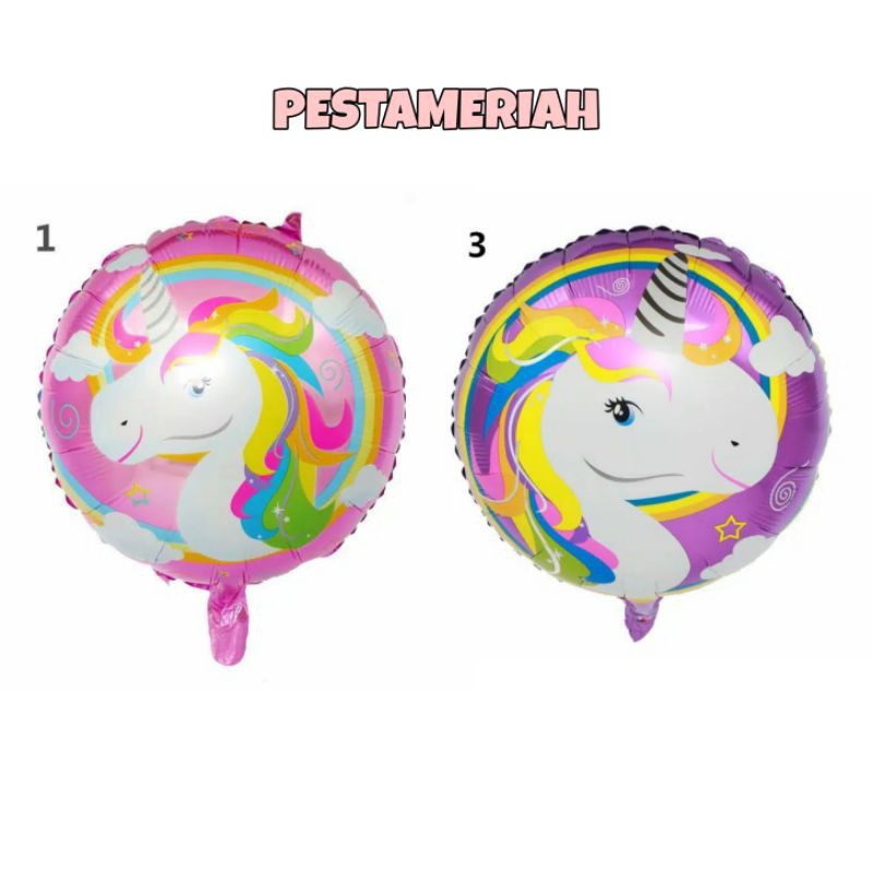 BALON FOIL UNICORN / BALON FOIL KARAKTER UNICORN / BALON FOIL UNICORN BULAT / BALON FOIL KARAKTER