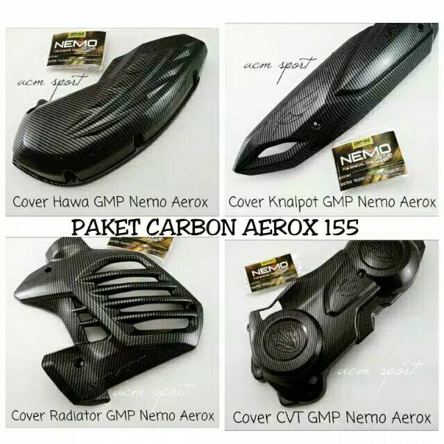 PAKER FULL KARBON 4 ITEM AEROX/LEXI,CVT/KAVER KNALPOT/HAWA /RADIATOR.