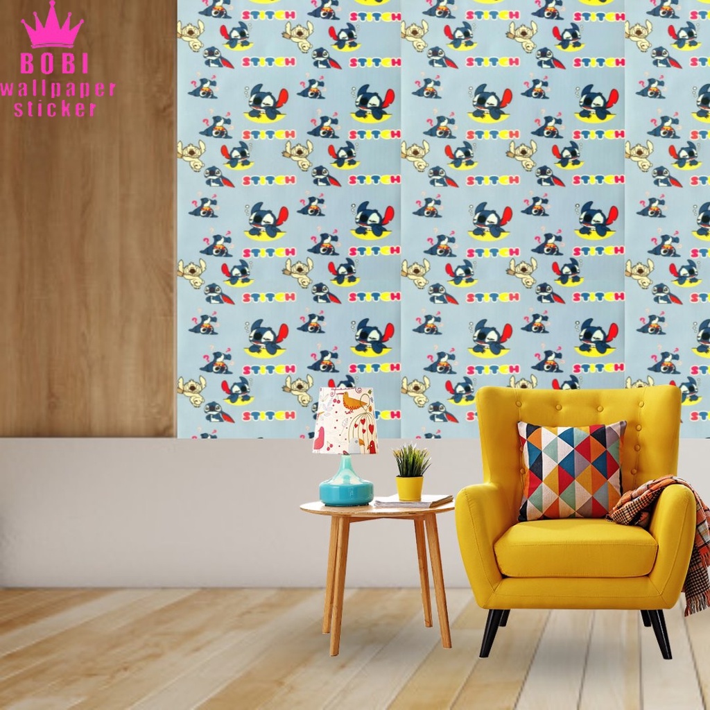 Wallpaper Dinding Sticker SD038 Stich / Wallpaper Sticker PVC Uk. 9mx45cm