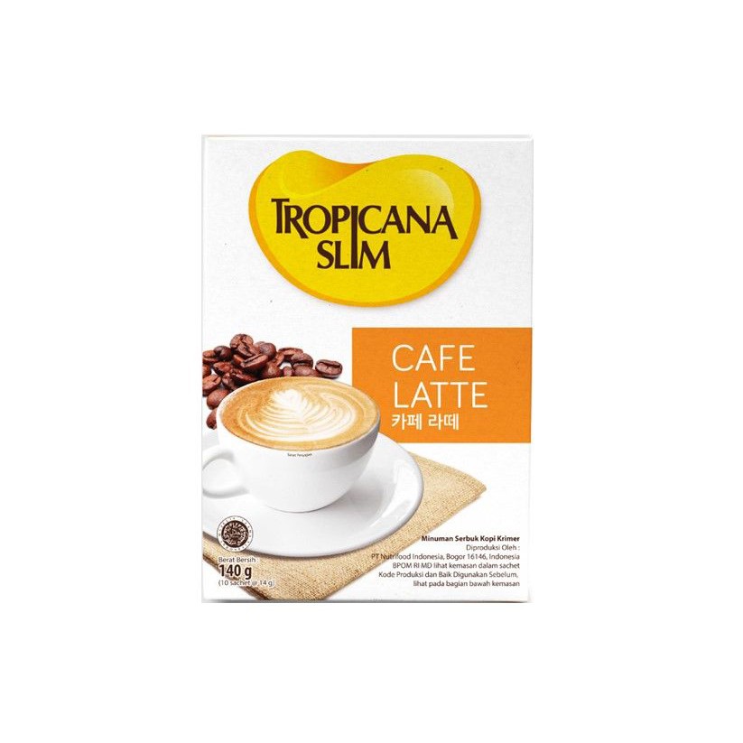 

Tropicana Slim Cafe Latte Kopi Rendah Kalori Isi 10 Sachet