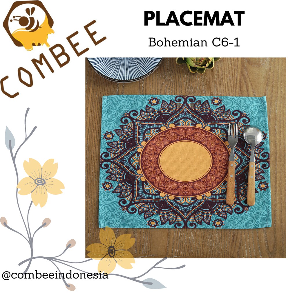 Taplak Piring / Place Mat / Tatakan Piring / Hiasan Meja Bohemian - C6