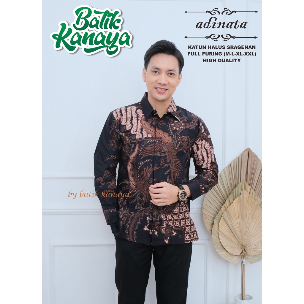 Kanaya - Kemeja Batik Pria Lengan Panjang Full Furing Bahan Katun Sragenan ADINATA