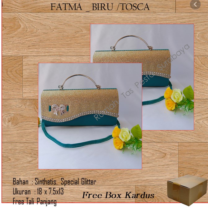 Tas Home Made ,Tas Pesta,Tas Kecil,FATMA _ BIRU TOSCA