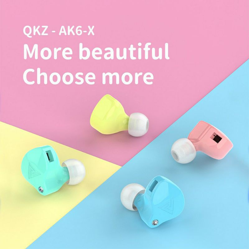 QKZ AK6X upgrade AK6 earphone Subwoofer HIFI BASS Telfon Sport headset dengan mic macaron original