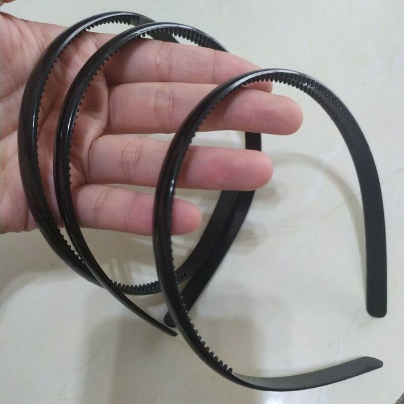 Bando hitam polos lidi besar lebar 1cm