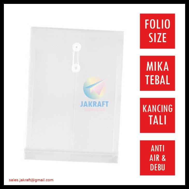 

Map Amplop Plastik Tali Kancing Folio (Putih Bening) Transparan Fc F4 Kode 232