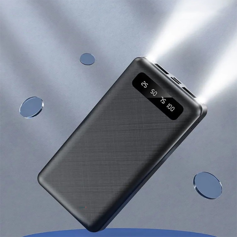 Powerbank 10000mAh original (New Design) Li-polymer Slim And Tiny Fast Charging Powerbank for Cellphone Iphone Android with LED LCD