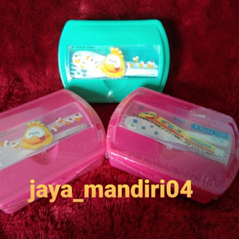 Ompreng/Kotak Makan+ Sendok garpu 7366 - GREEN LEAF