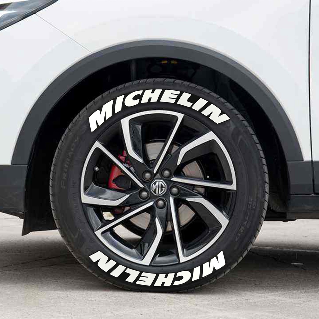 1 Set MICHELIN Siamese Letter Tire Sticker Car Decoration Decal Universal Styling For 1 Wheel