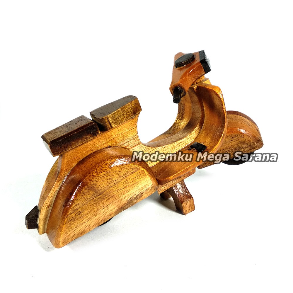 Diecast Miniatur Vespa Kayu Antik - Ukuran S Mini 16x7x9 cm