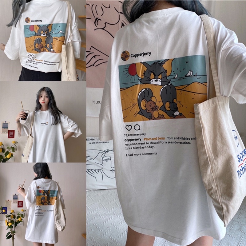 [CLEARANCE SALE] COTTON OVERSIZE TEE TSHIRT ATASAN UNISEX WANITA KAOS CEWEK  MX990