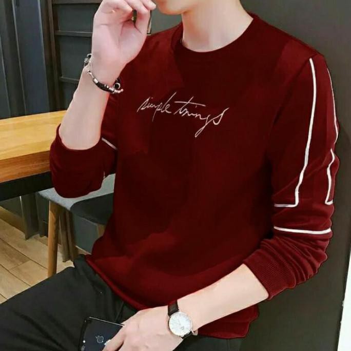 terlaris Sweter SIMPLE battle hoodie sweater cewek cowok basic sweater - Abu-abu