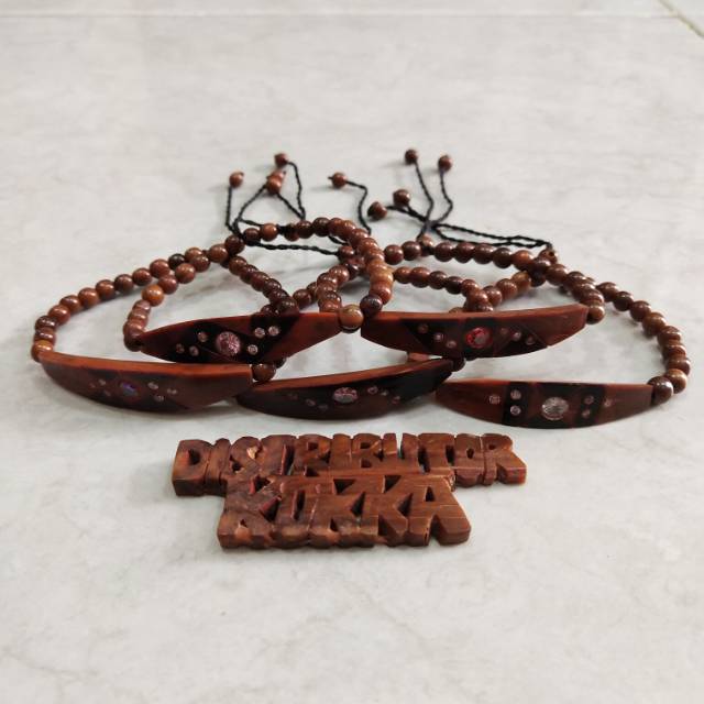 ( SUPER MURAH ) Grosir 5 pcs gelang kokka kaukah kaokah fukakah koka plat mata coklat