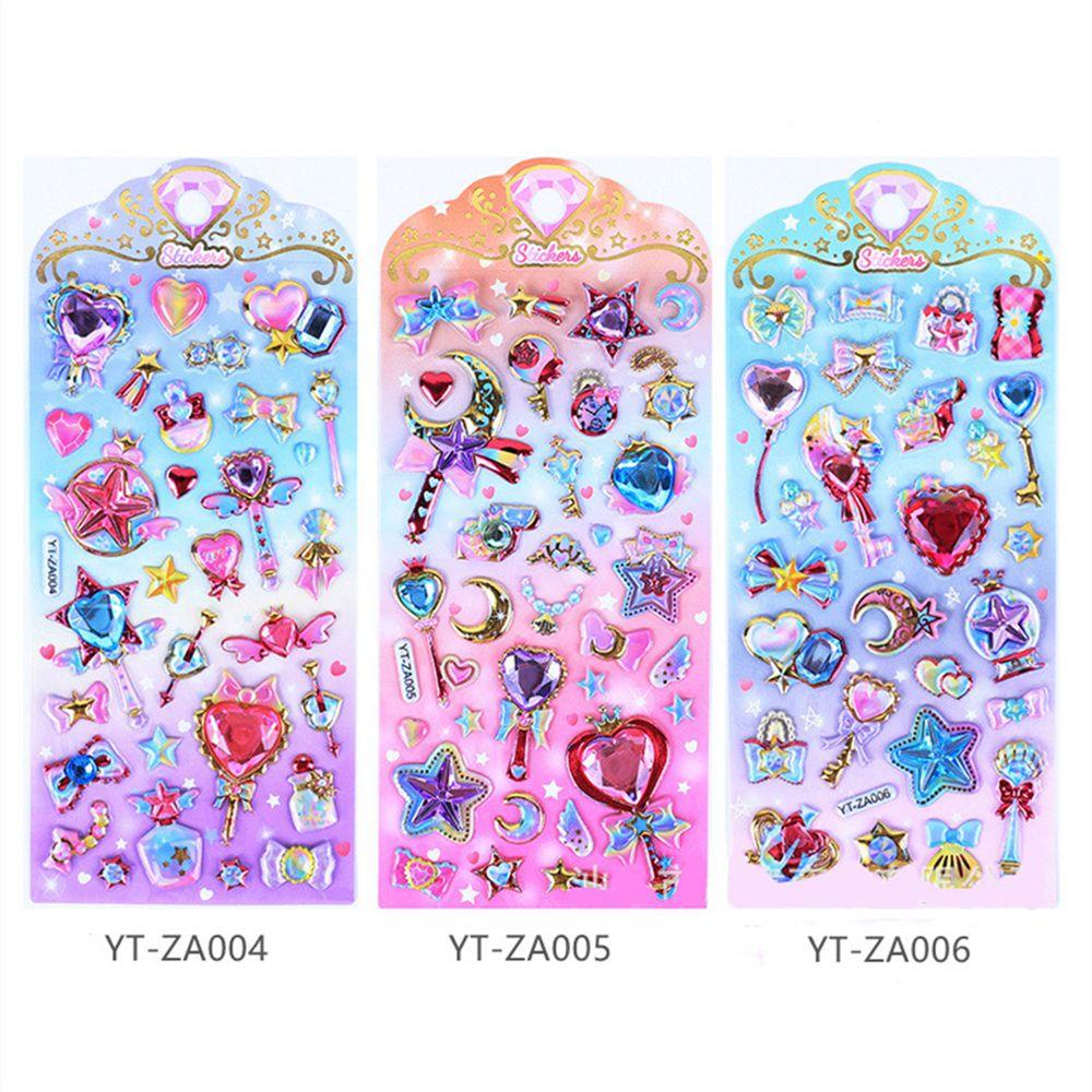 Agustina Stiker 3D DIY Scrapbooking Perlengkapan Sekolah Untuk Gadis Album Decor DIY Decor Gemstone Stickers