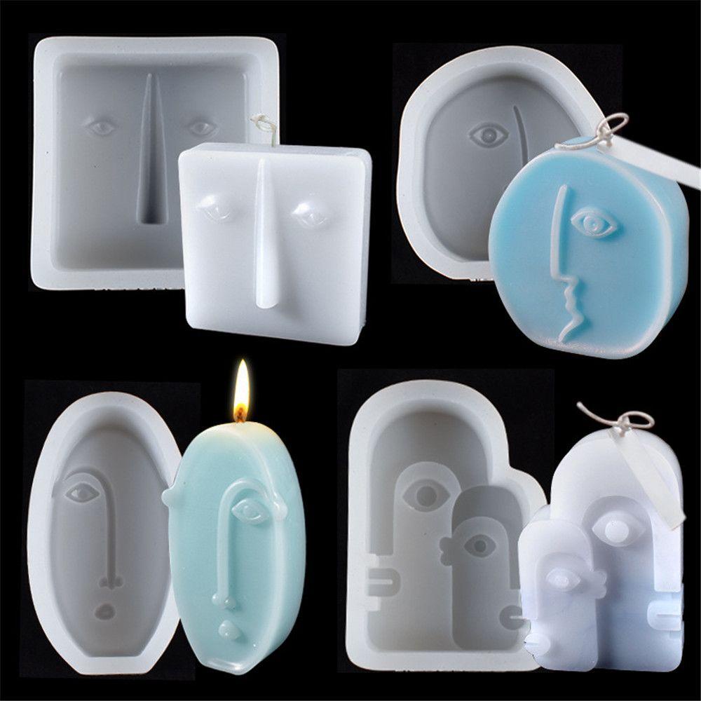 R-flower Face Silicone Candle Mold Kerajinan Membuat Ornamen Patung Cetakan